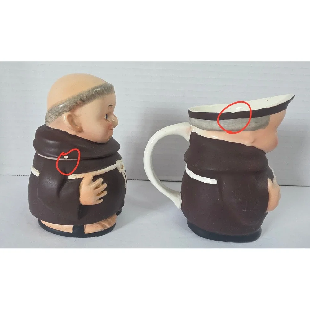 Vintage Goebel Friar Tuck Sugar Bowl and Creamer Set West Germany 1956 Ceramic
